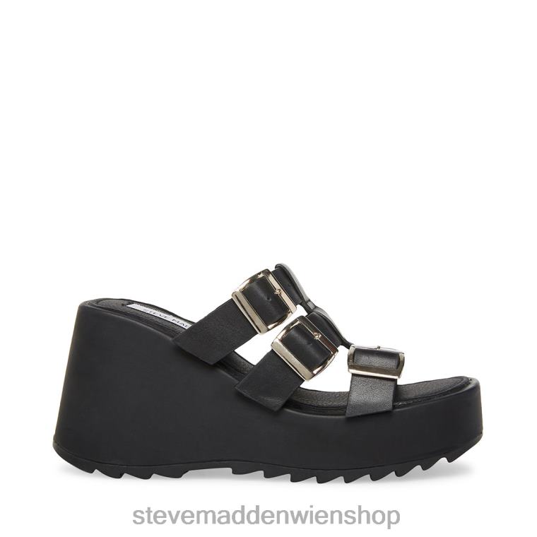 Steve Madden Frauen durchbohren schwarzes Leder Schuhwerk 88L08207