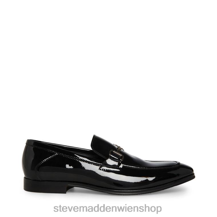 Steve Madden Männer aahron schwarzes Lackleder Schuhwerk 88L081056